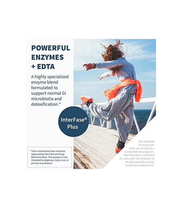 Klaire Labs Interfase Plus - Mistura de Enzimas Anti-Biofilme + EDTA - Sistema Gastrointestinal, Flora Intestinal, Biofilme e Su