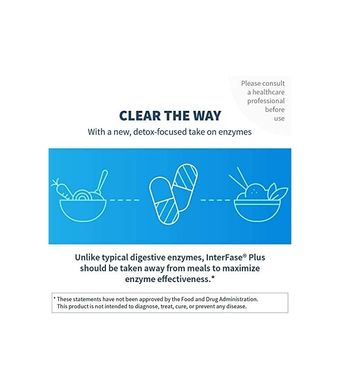 Klaire Labs Interfase Plus - Mistura de Enzimas Anti-Biofilme + EDTA - Sistema Gastrointestinal, Flora Intestinal, Biofilme e Su