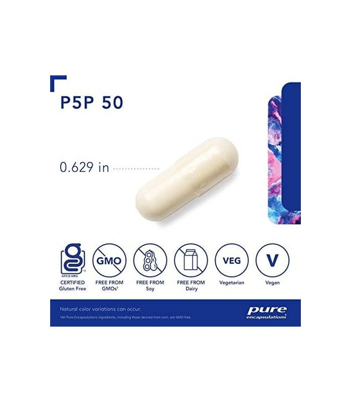 Encapsulações Puras P5P 50 | Suplemento de Vitamina B6 para Apoiar o Metabolismo* | 60 cápsulas