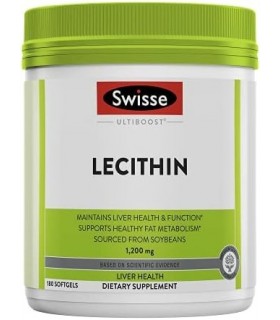 Swisse Soy Lecithin 1200mg Softgels Cápsulas | Mantém a saúde e a função do fígado * | Apoia o Metabolismo de Gorduras * | Suple