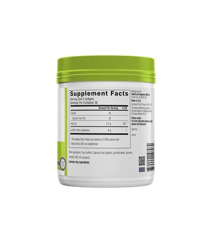 Swisse Soy Lecithin 1200mg Softgels Cápsulas | Mantém a saúde e a função do fígado * | Apoia o Metabolismo de Gorduras * | Suple