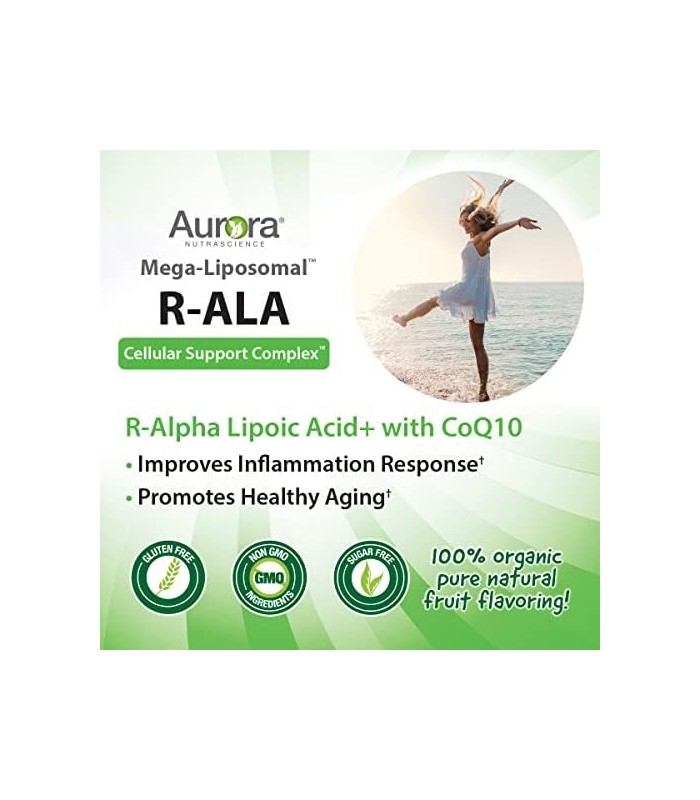 Aurora Nutrascience, Mega-Liposomal R-Alpha Lipoic Acid+ 750 mg com Vitamina C
