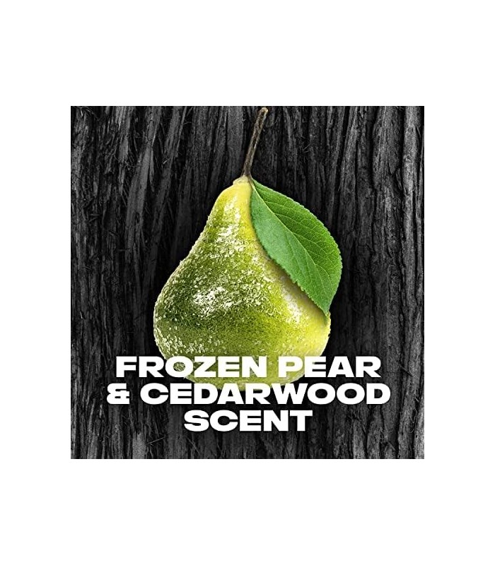 AXE Body Wash 12h Refreshing Scent Cleanser Black Frozen Pear and Cedarwood Mens Body Wash com 100 por cento de hidratantes à ba