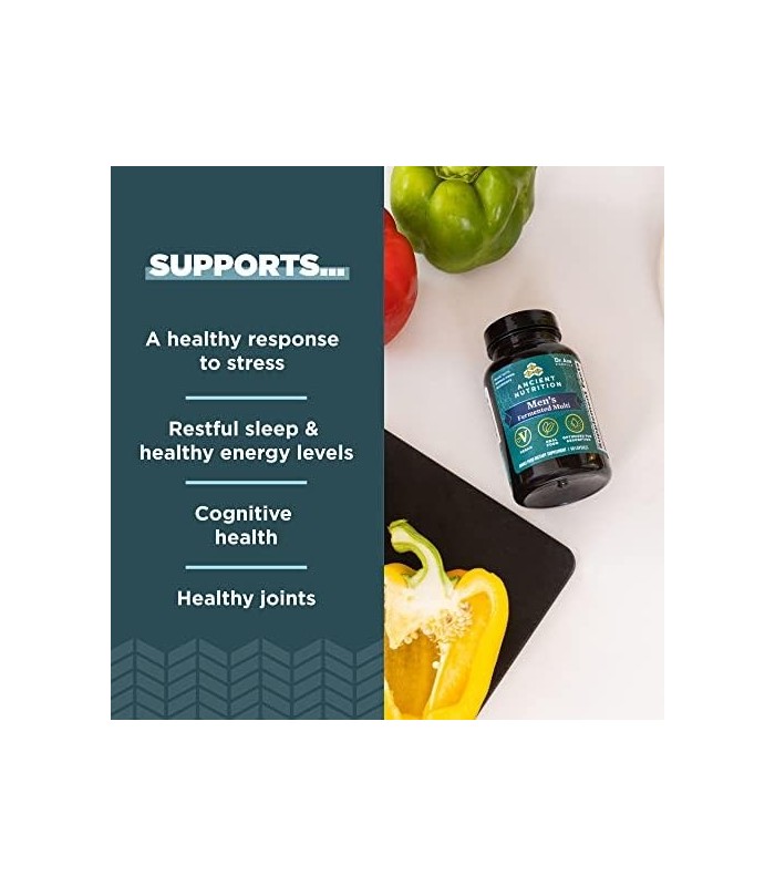 Multivitamínico de Nutrição Antiga para Homens, Multivitamínico Fermentado para Homens com Vitamina A, C, D, E, K, Zinco e Mais,