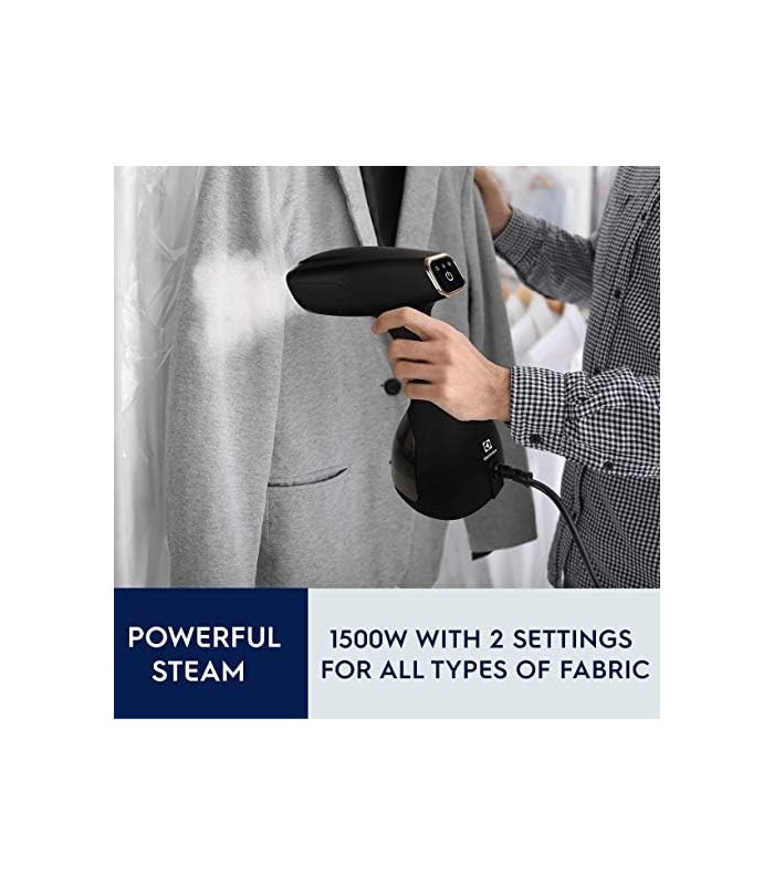 Vaporizador de tecido e vestuário portátil Electrolux 1500 Watts, bico de vapor de placa de cerâmica de aquecimento rápido, remo