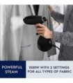 Vaporizador de tecido e vestuário portátil Electrolux 1500 Watts, bico de vapor de placa de cerâmica de aquecimento rápido, remo