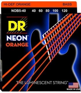 DR Strings HI-DEF NEON Bass Guitar Strings (NOB5-40)