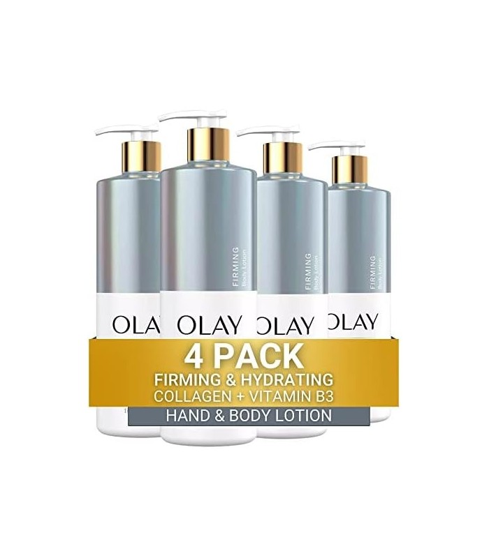 Loção Corporal Refirmante e Hidratante Olay com Colágeno, Bomba de 17 fl oz, Pacote com 4