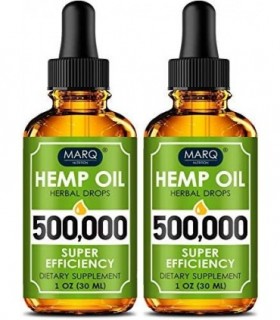 Óleo de cânhamo (pacote com 2) ' 500.000 ' Extrato de semente de Colorado ' Fonte natural de ômega 3, 6, 9 ' Fabricado nos EUA '