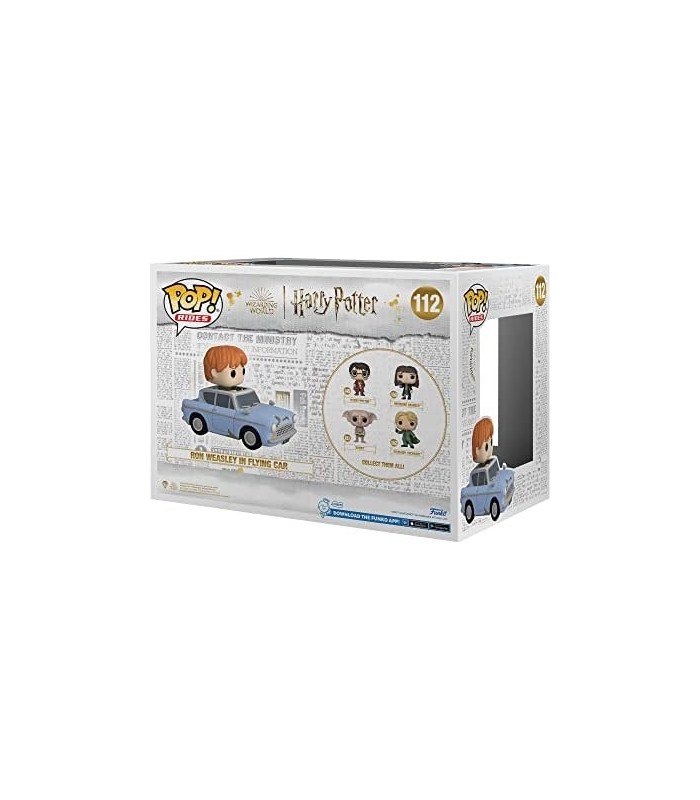 Funko Pop! Ride Super Deluxe: Harry Potter: Câmara Secreta 20º Aniversário - Ron Weasley em Carro Voador, Multicolorido