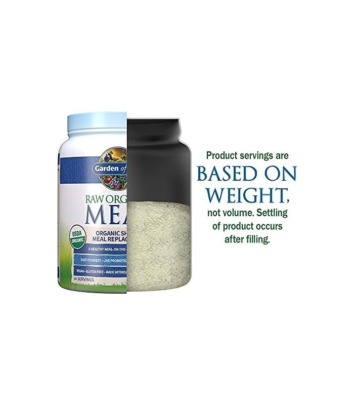 Pó de proteína vegana Garden of Life - Shakes de substituição de refeição orgânica crua - Baunilha - Proteína de ervilha, verdur