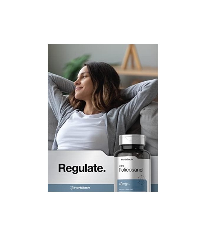 Policosanol 40mg | 200 Cápsulas | Não transgênico e sem glúten | por Horbaach