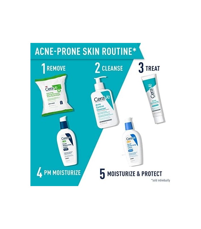 CeraVe Ácido Salicílico Tratamento da Acne com Ácido Glicólico e Ácido Láctico | Gel de Acne para Rosto para Controlar e Elimina