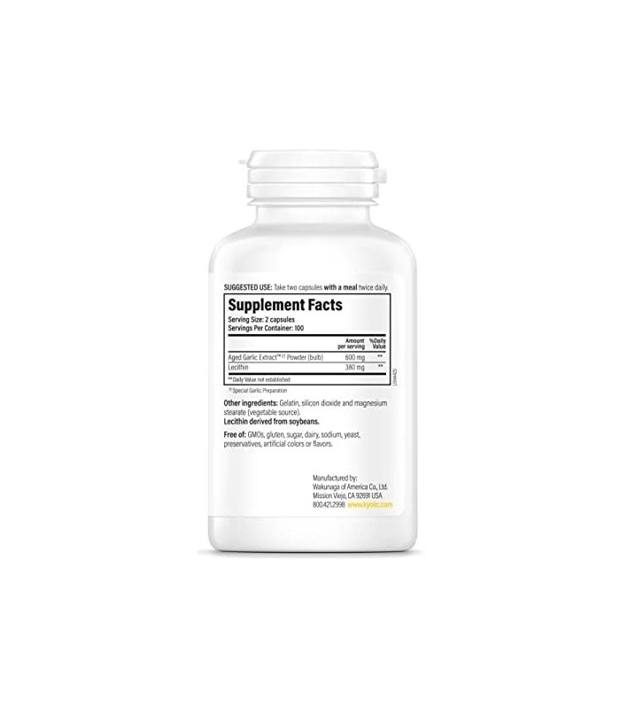Fórmula de extrato de alho envelhecido Kyolic 104 saúde do colesterol, 200 cápsulas (a embalagem pode variar)