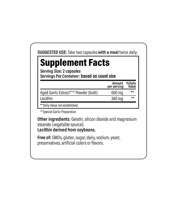 Fórmula de extrato de alho envelhecido Kyolic 104 saúde do colesterol, 200 cápsulas (a embalagem pode variar)