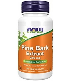 Suplementos  NOW, extrato de casca de pinheiro 240 mg, 90% de extrato de casca de pinheiro OPC, (da casca interna do pinheiro ve