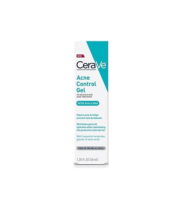 CeraVe Ácido Salicílico Tratamento da Acne com Ácido Glicólico e Ácido Láctico | Gel de Acne para Rosto para Controlar e Elimina