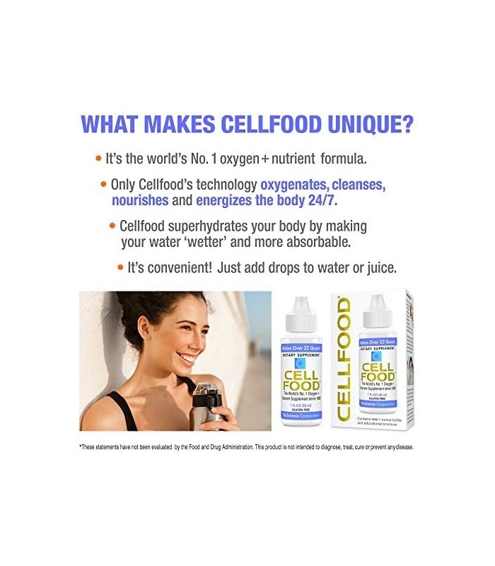 Cellfood Liquid Concentrate, 1 fl oz - Suplemento de Oxigênio + Nutriente - Suporta Sistema Imunológico, Energia, Resistência, H