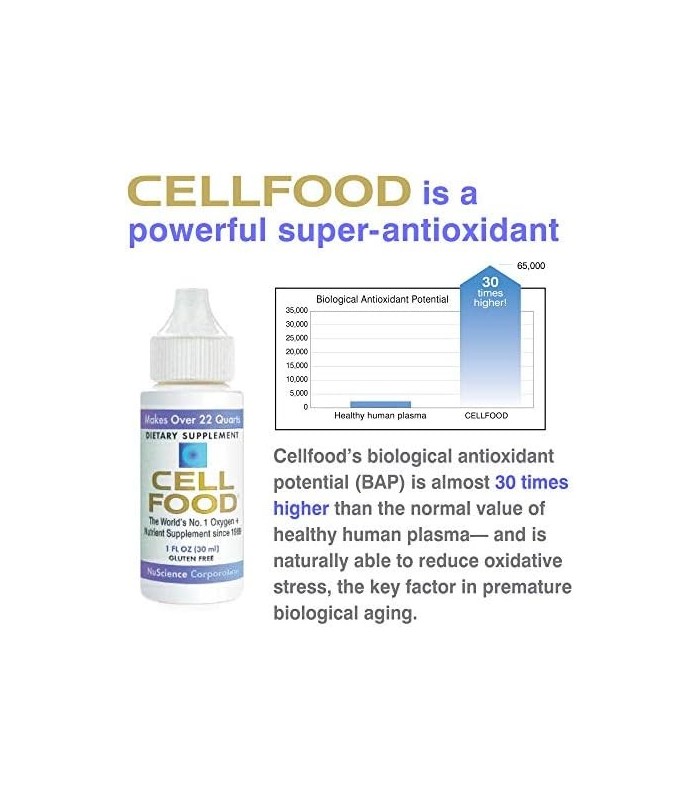 Cellfood Liquid Concentrate, 1 fl oz - Suplemento de Oxigênio + Nutriente - Suporta Sistema Imunológico, Energia, Resistência, H