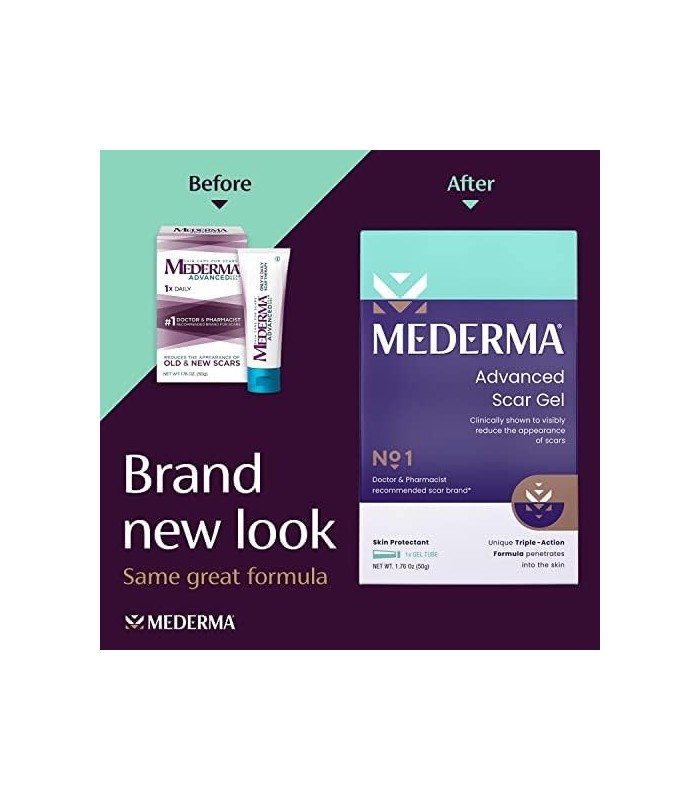 Mederma Advanced Scar Gel 1x Daily Reduz a Aparência de Velhas Novas Cicatrizes 1 Médico Farmacêutico Marca Recomendada para Cic
