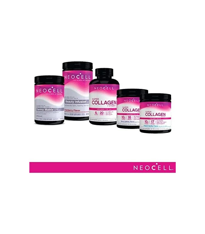 NeoCell Super Peptídeos de Colágeno + Vitamina C e Biotina, 3g de Colágeno por Porção, Sem Glúten, Promove Cabelo Saudável, Pele