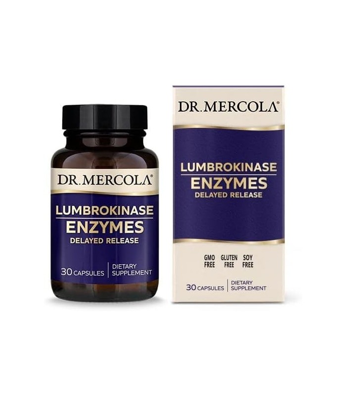 Dr. Mercola Lumbrokinase Enzymes Suplemento Dietético, 30 Porções (30 Cápsulas), Apoia a Saúde Cognitiva e Cardiovascular, Não O