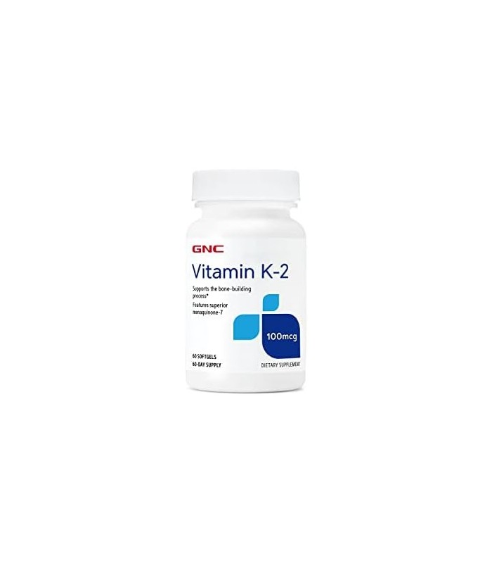 GNC Vitamina K-2 100mcg, 60 Cápsulas, Apoia o Processo de Construção Óssea