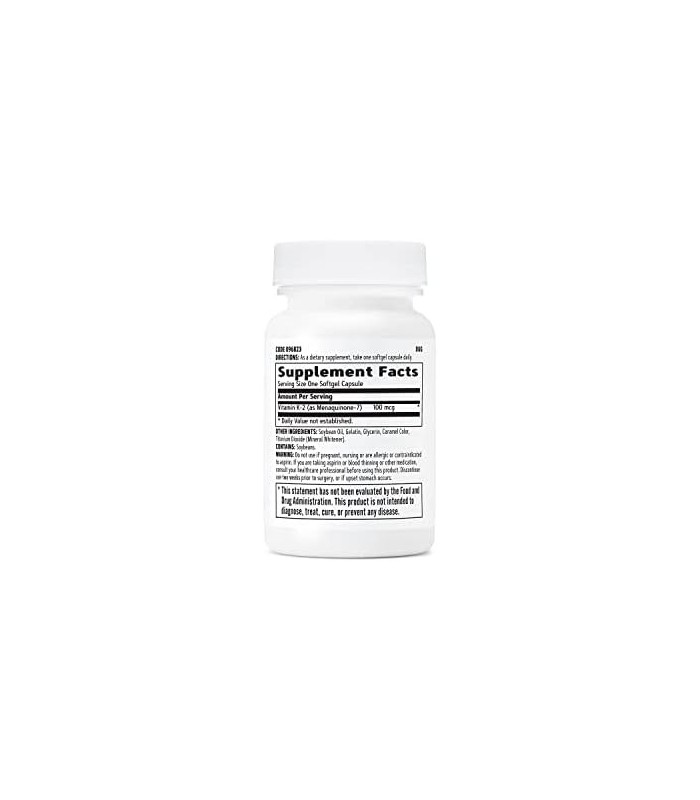 GNC Vitamina K-2 100mcg, 60 Cápsulas, Apoia o Processo de Construção Óssea