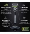 Gillette Mens Razor com barra esfoliante da GilletteLabs, kit de barbear para homens, inclui 1 alça, 2 refis de lâmina de barbea
