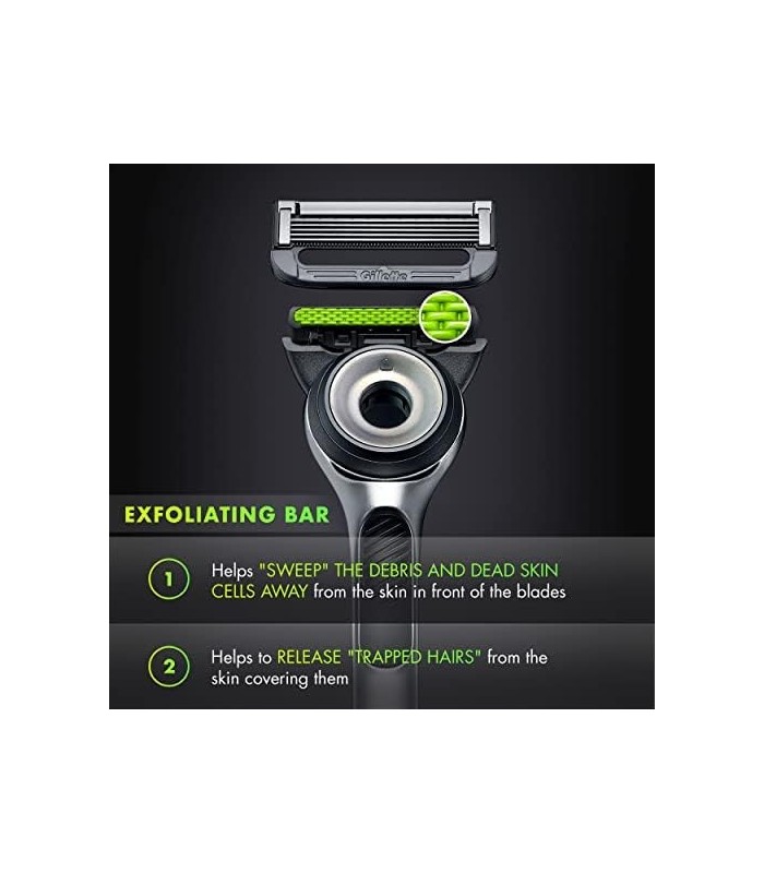 Gillette Mens Razor com barra esfoliante da GilletteLabs, kit de barbear para homens, inclui 1 alça, 2 refis de lâmina de barbea