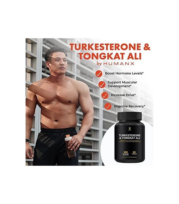 HUMANX Turkesterone & Tongkat Ali 900mg - Suporta Energia, Resistência e Recuperação e Crescimento Muscular - Suplemento de Turk