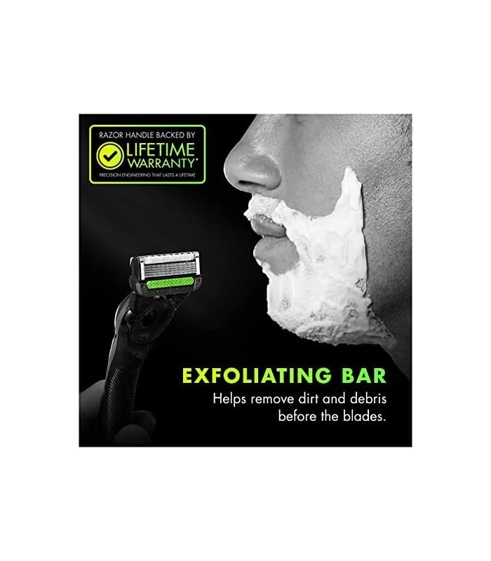 Gillette Mens Razor com barra esfoliante da GilletteLabs, kit de barbear para homens, inclui 1 alça, 2 refis de lâmina de barbea