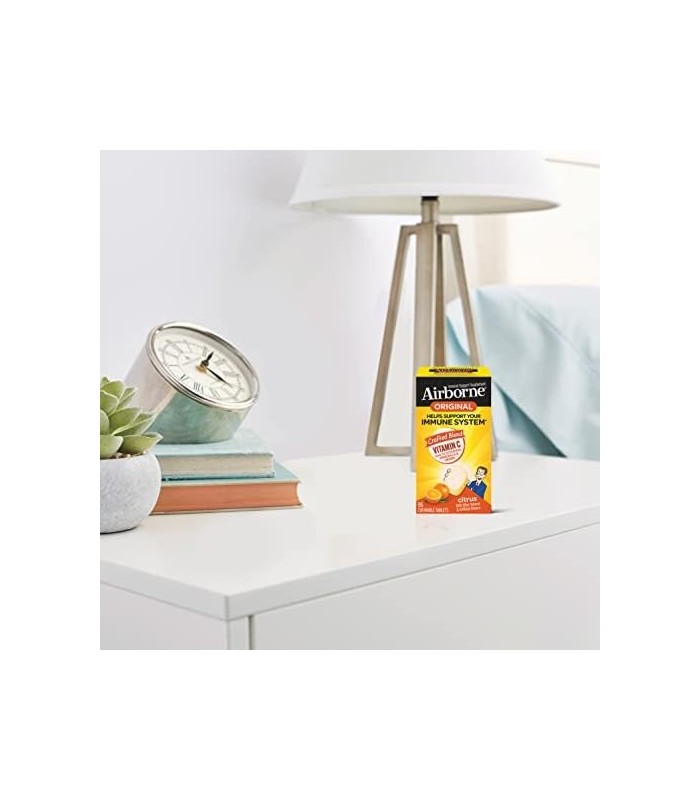 Airborne 1000 mg comprimidos mastigáveis ??com zinco, suplemento de suporte imunológico com poderosos antioxidantes vitaminas A