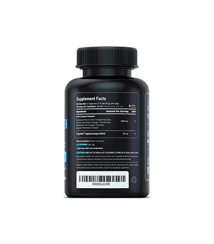 Vital Vitamins Multi Collagen Complex - Tipo I, II, III, V, X, Grass Fed, Non-GMO, 150 Cápsulas