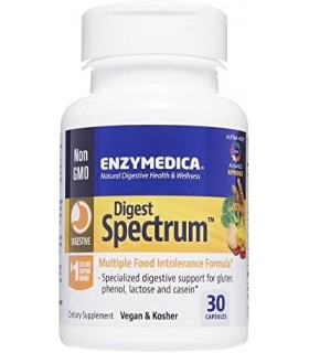 Enzymedica Spectrum, Enzimas para Múltiplas Intolerâncias Alimentares, Quebra Alimentos Problemáticos, 30 Cápsulas