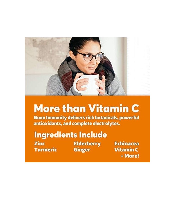 Nuun Immunity: Suplemento de Hidratação de Suporte Imunológico Antioxidante com Vitamina C, Zinco, Cúrcuma, Sabugueiro, Gengibre