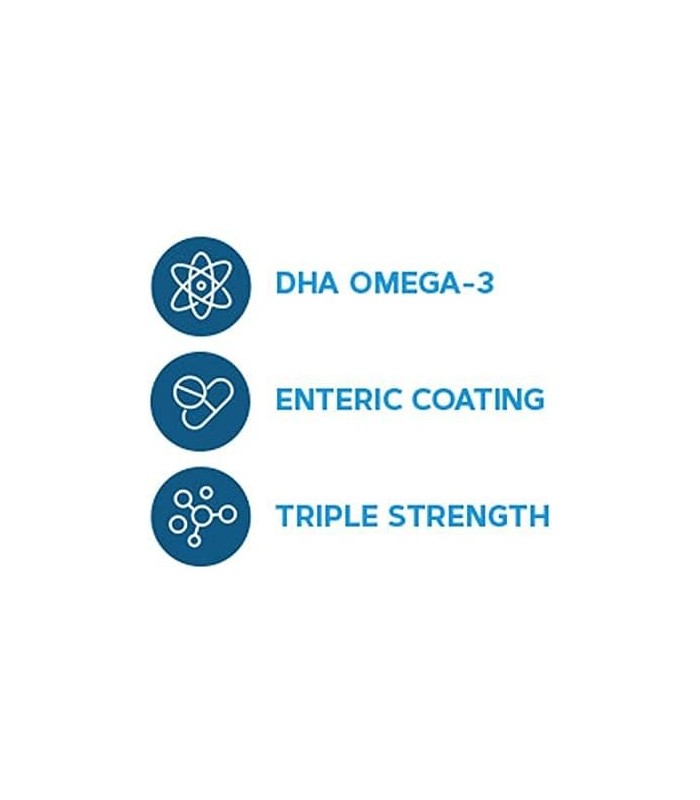 GNC Triple Strength DHA 1000 Mini, 90 Mini Softgels, para Saúde das Articulações, Pele, Olhos e Coração