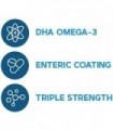 GNC Triple Strength DHA 1000 Mini, 90 Mini Softgels, para Saúde das Articulações, Pele, Olhos e Coração