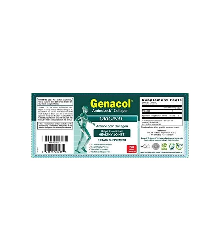 GENACOL Comprimidos de Suplemento de Colágeno para Articulações - 270 Cápsulas de Colágeno Hidrolisado Premium | Natural Certifi