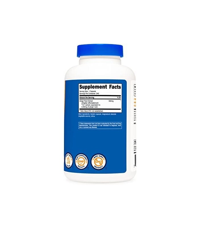 Nutricost Extrato de Raiz de Gengibre 550mg, 240 Cápsulas