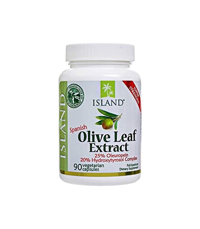Island Nutrition, cápsulas de extrato de folha de oliveira ' 25% de oleuropeína (40% de polifenóis totais), mais 20% de complexo