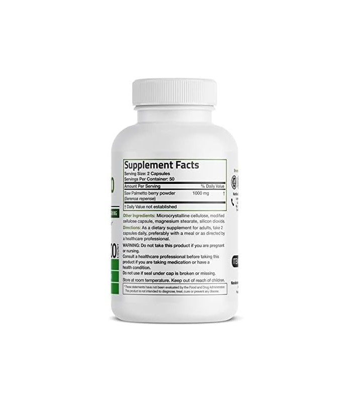 Bronson Saw Palmetto 1000 MG por porção Força extra suporta função saudável da próstata e suporte à saúde urinária - não transgê