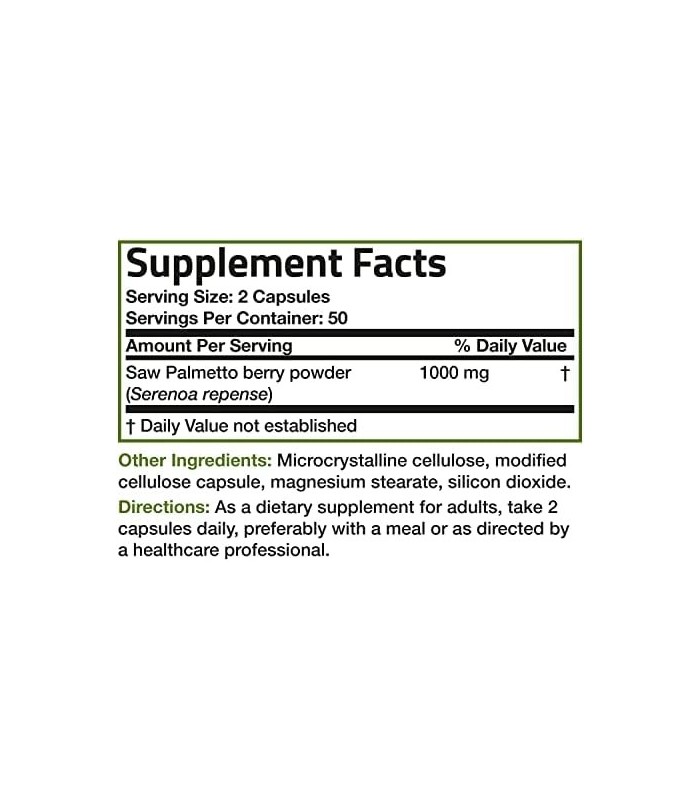 Bronson Saw Palmetto 1000 MG por porção Força extra suporta função saudável da próstata e suporte à saúde urinária - não transgê