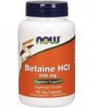 Now Foods Betaine HCl, 648 mg com 150 mg de pepsina, 120 cápsulas, 2 embalagens
