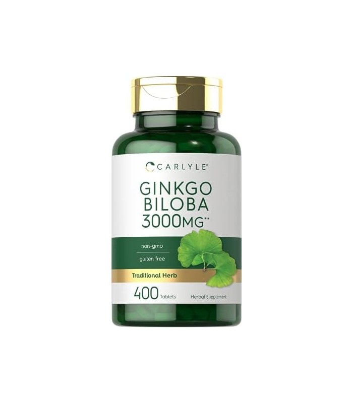 Carlyle Ginkgo Biloba 3000mg | 400 Comprimidos | Suplemento Vegetariano | Não transgênico, sem glúten
