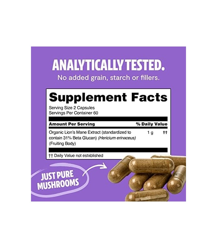 Suplemento de Cogumelo Juba de Leões FreshCap - Nootrópico Natural para a Saúde do Cérebro, Cognição e Humor - Suprimento para D