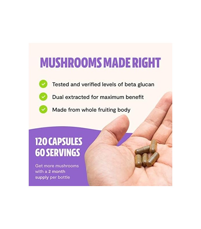 Suplemento de Cogumelo Juba de Leões FreshCap - Nootrópico Natural para a Saúde do Cérebro, Cognição e Humor - Suprimento para D