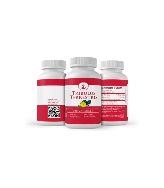 Ingredientes puros Tribulus Terrestris (100 cápsulas) sempre puro, sem aditivos ou enchimentos, verificado em laboratório