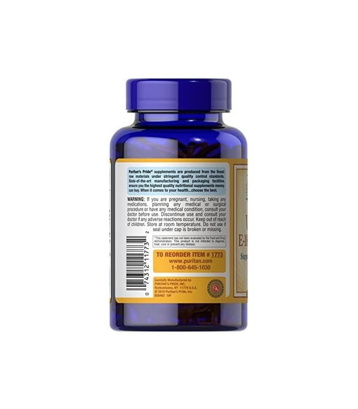 Puritans Pride Vitamina E-400 IU-250 Softgels (31578)