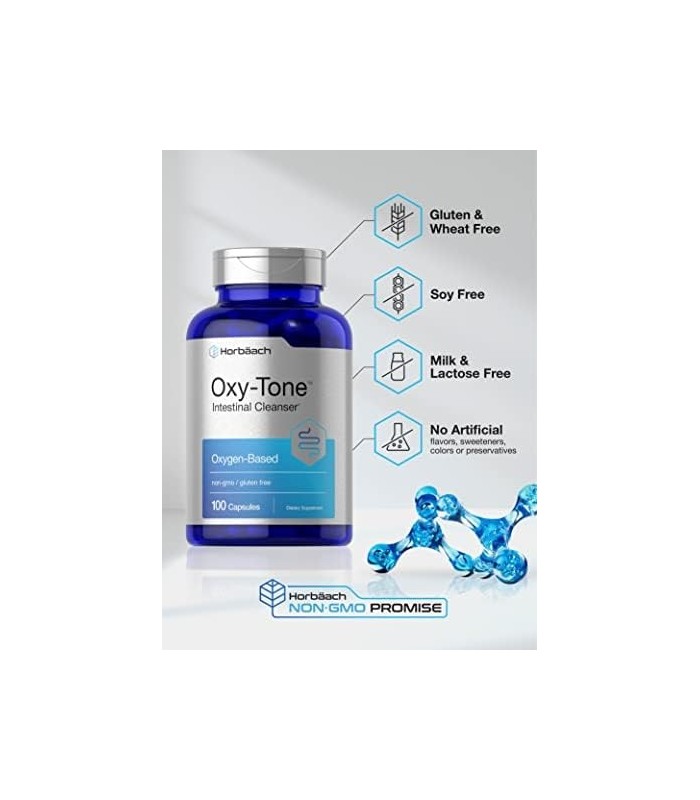 Limpeza do cólon | 100 Cápsulas | Pílulas de limpeza de cólon sem OGM e sem glúten | com Magnésio Ozonizado | por Horbaach
